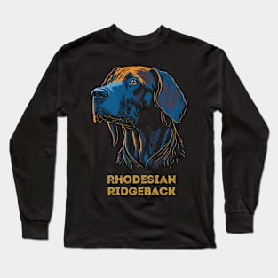 Rhodesian Ridgeback Dog Portrait Southern Africa | Ridgeback Breed | Family Guard Dog Long Sleeve T-Shirt